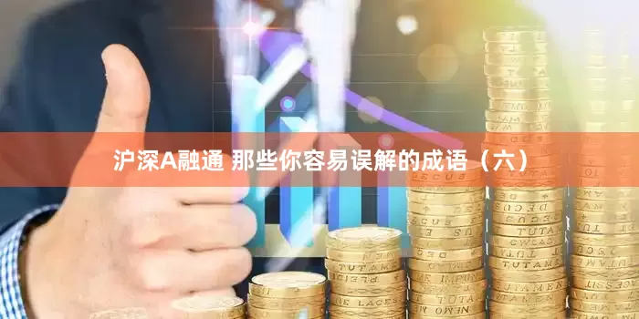 沪深A融通 那些你容易误解的成语（六）